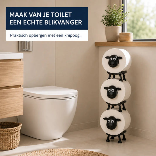 AnimalRoll™ Schaap Toiletrolhouder | De leukste manier om je toiletrollen op te bergen.