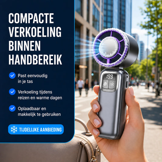 PocketBreeze™ Mini Ventilator | Verkoeling die altijd in je tas past